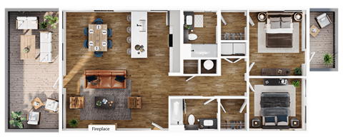 a floor plan of a house with a bedroom and a living room